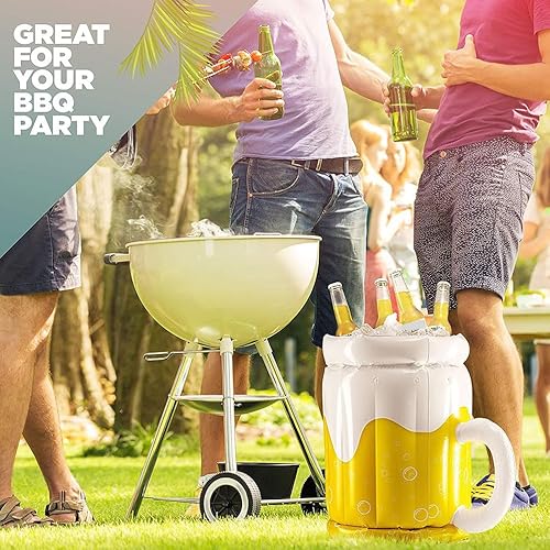 Miniatura 2 de SEWACC Cubo de hielo inflable para cerveza, decoración de verano al aire libre, piscina de verano, bandeja al aire libre, taza de cerveza inflable,