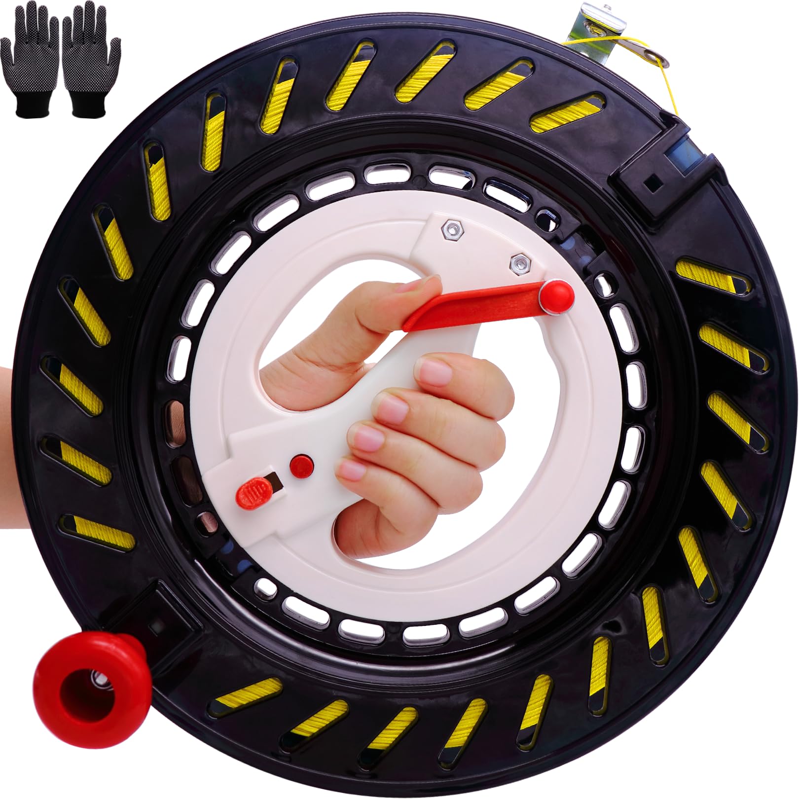 Kite Reel with Upgraded Braking and Anti-Reverse Function, Sizes 9.5 to 11.03'', Kite String in Lengths of 2100 to 2800 Feet, Large-Size Grip, Any