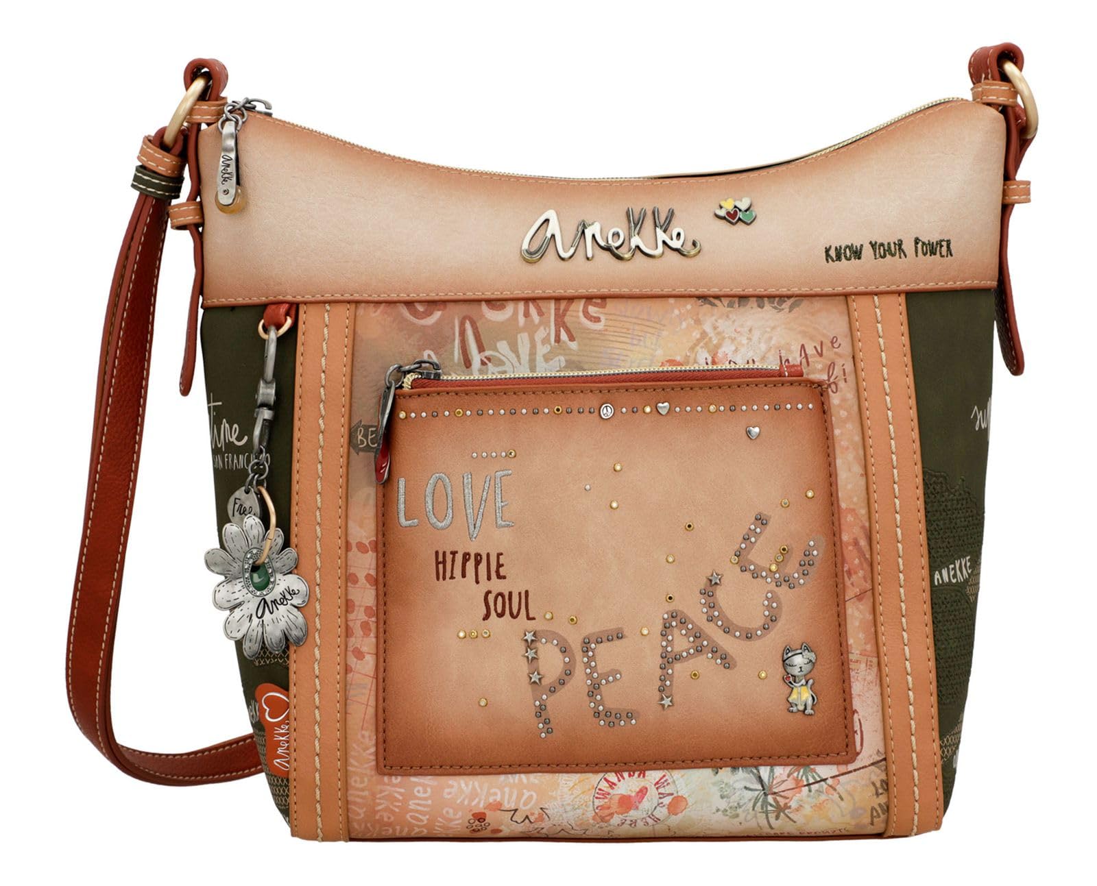 Sac bandoulière Anekke Peace and Love Flowers L multicolore pour femme