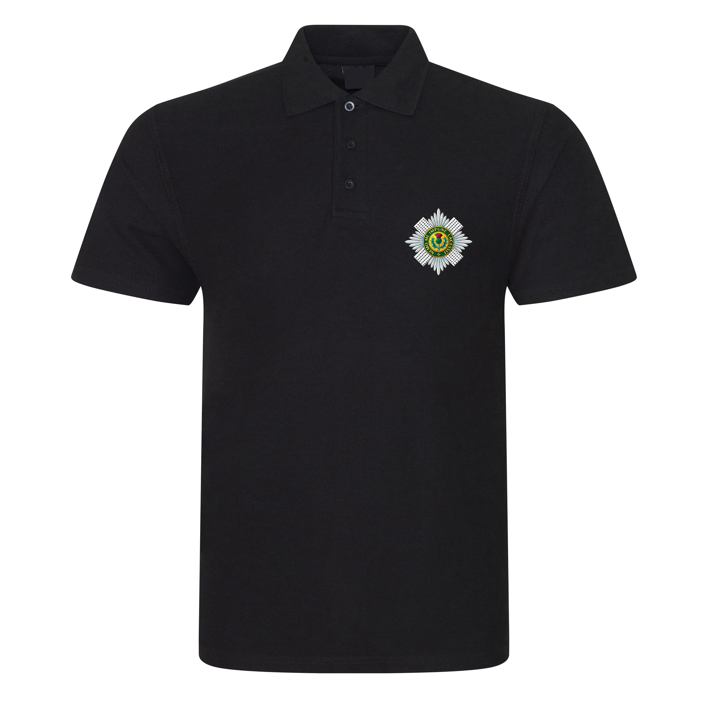 PSave Scots Guards Insignia Mens Embroidered Polo Shirt British Army Military Embroidery (as8, Alpha, xx_l, Regular, Regular, Black)
