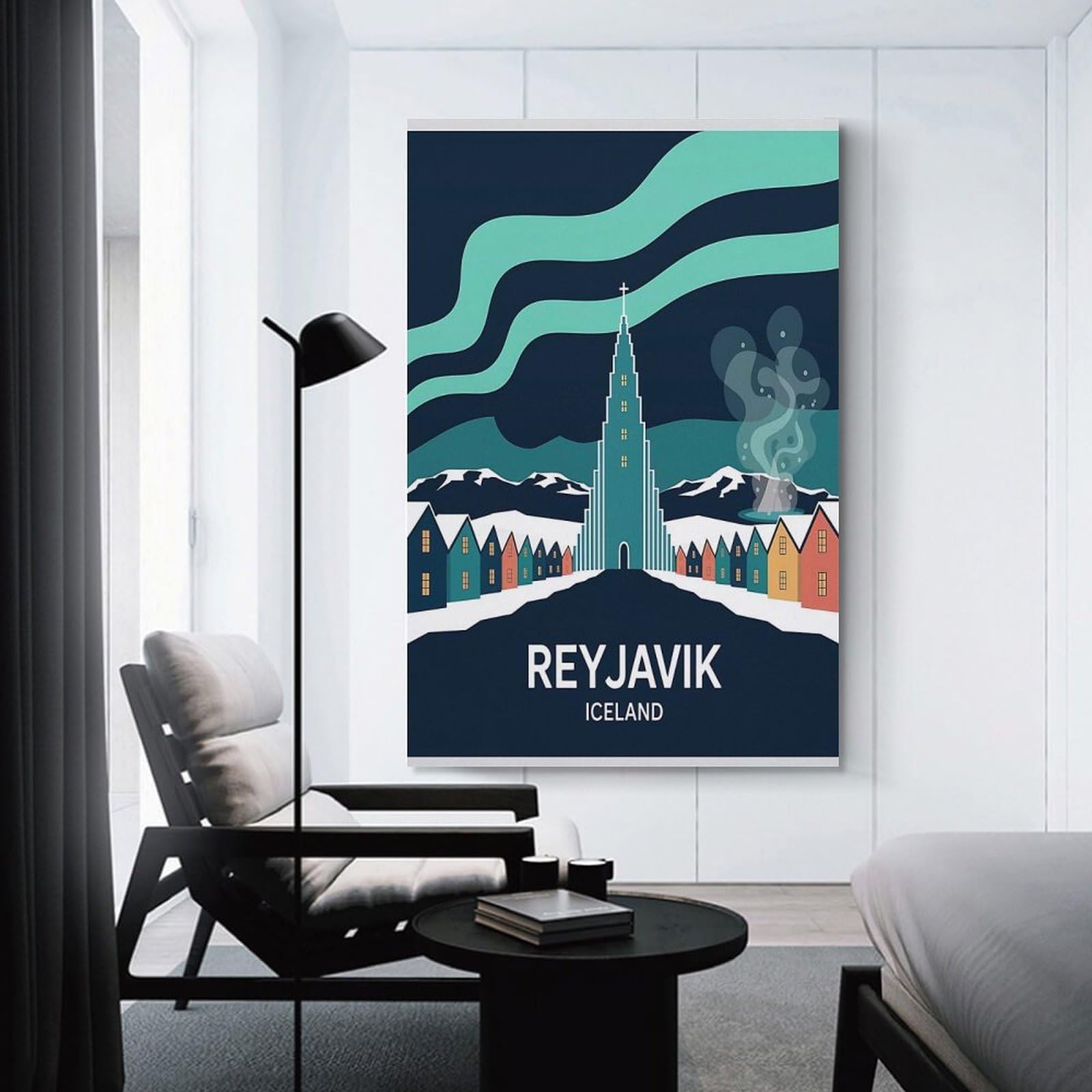 Junmoney Reykjavik Iceland Travel (2) Home Decor Wall Art, 12x18inch(30x45cm), for Wall Displays, Bedrooms Or Room Updates, Ideal for Building A Coordinated Art Wall