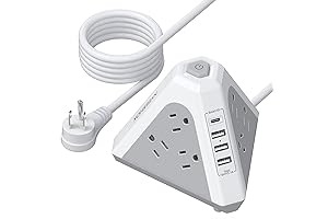 Pasus Surge Protector with USB | Tower Power Strip Surge Protector 9...