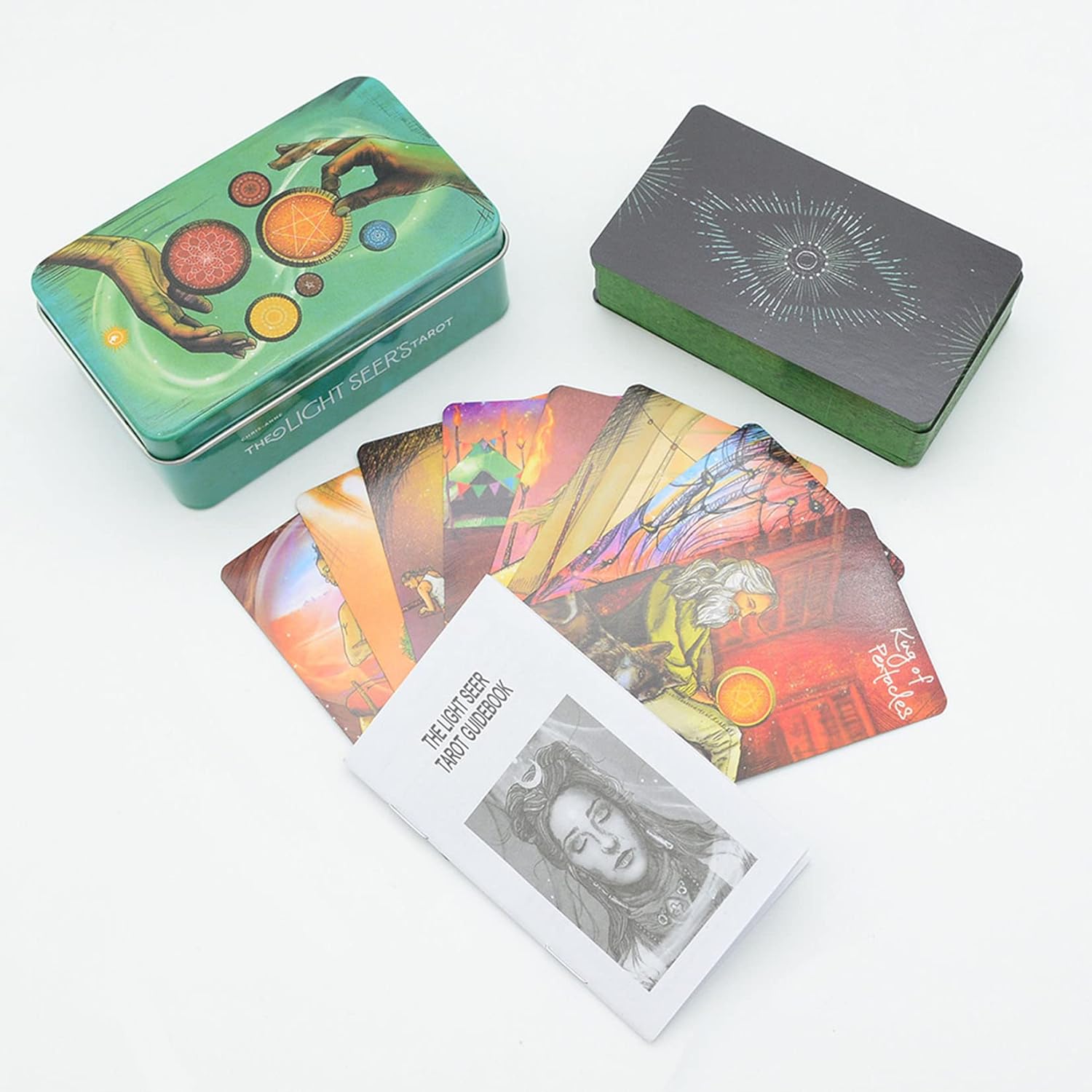 Tarot Card Deck Classic Set with The Guide Future 78 Tarot Cards, Portable Tarot Game Beginner Professional Player for Christmas Birthday Holiday Family Party Playing Card Board Game,Green