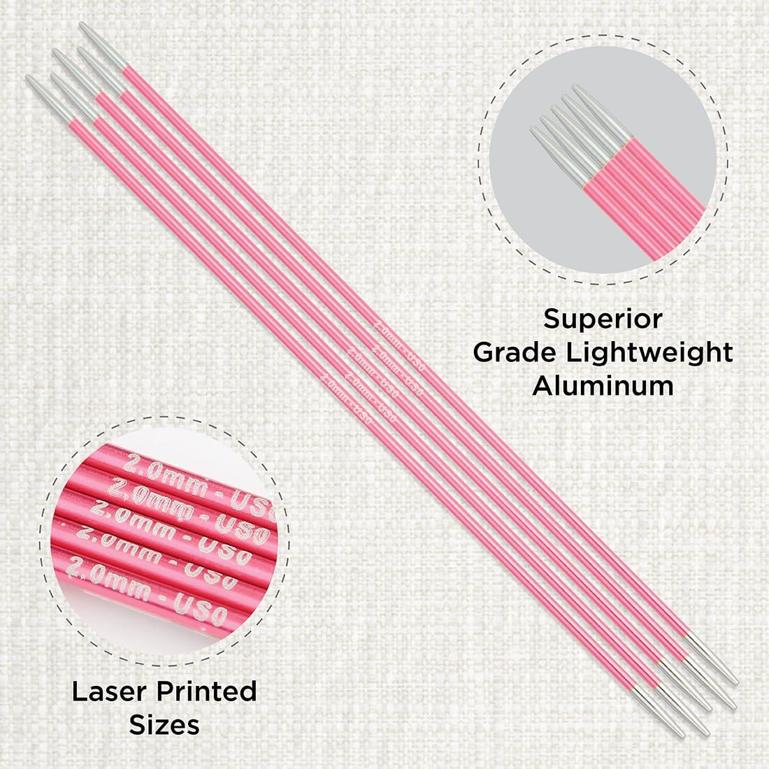 KnitPro Zing Double Pointed Needles 6" (15cm) | US Size 0 (2mm) - Image 2