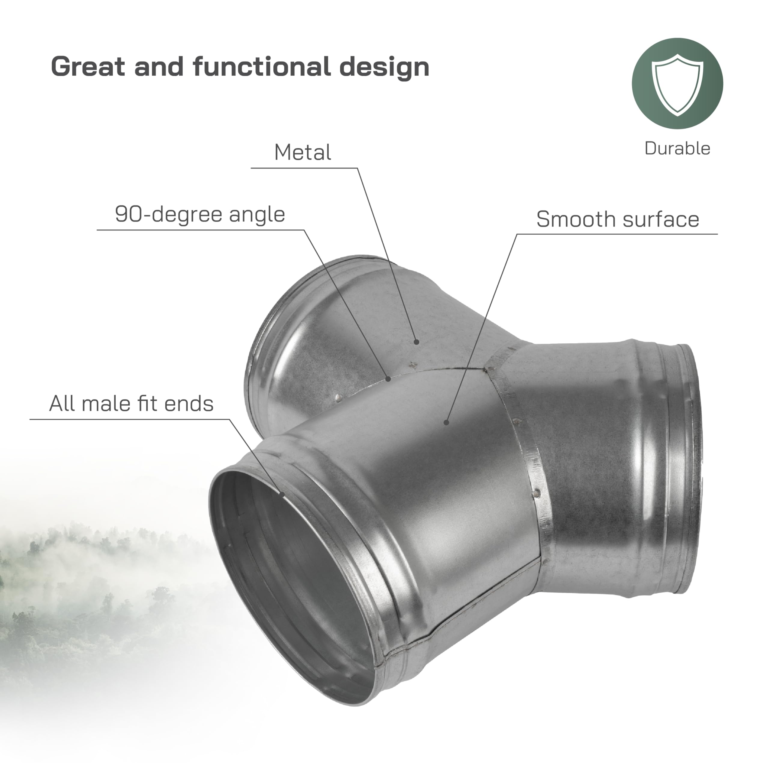 Vent Systems diameter 150mm / 6" Inch P-Shape Duct Connector, Splitter - Image 3