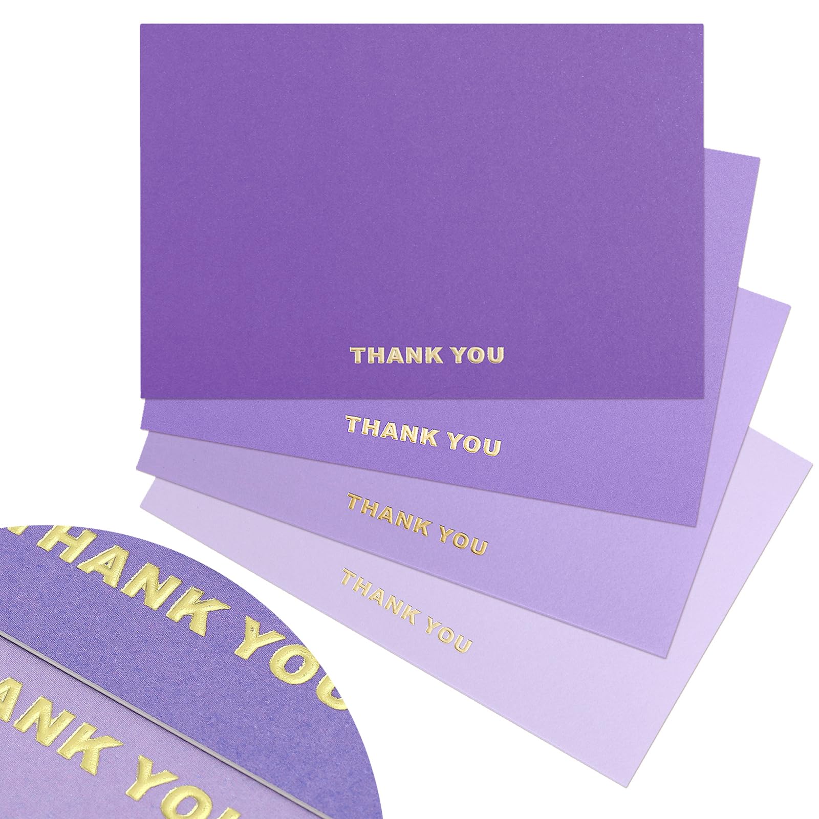 DuYing 50Pack blank thank you cards with envelopes bulk, note cards and envelopes set blank, thank you greeting cards with envelopes 4x6 (Purple)