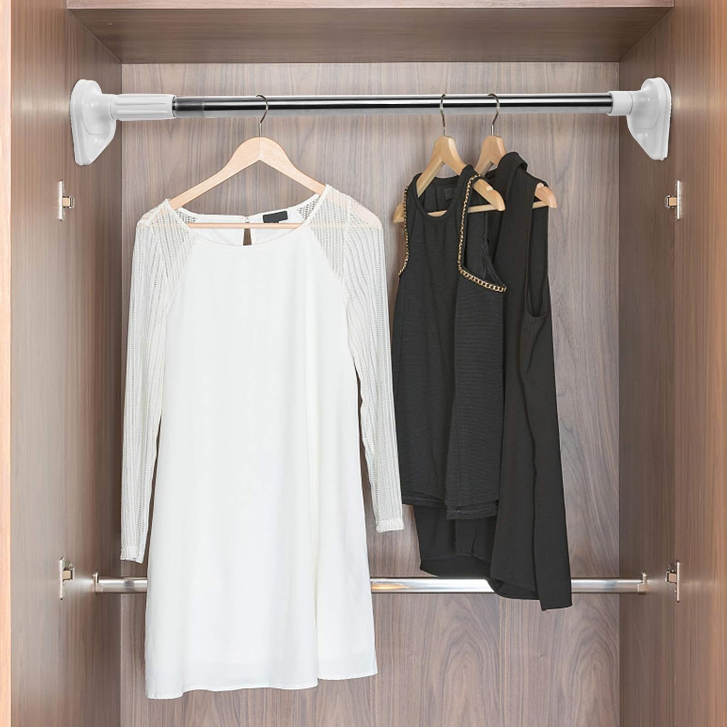 1Pc shower curtain rod clothes drying rod spring tension corner adjustable clothing Stainless steel Metal