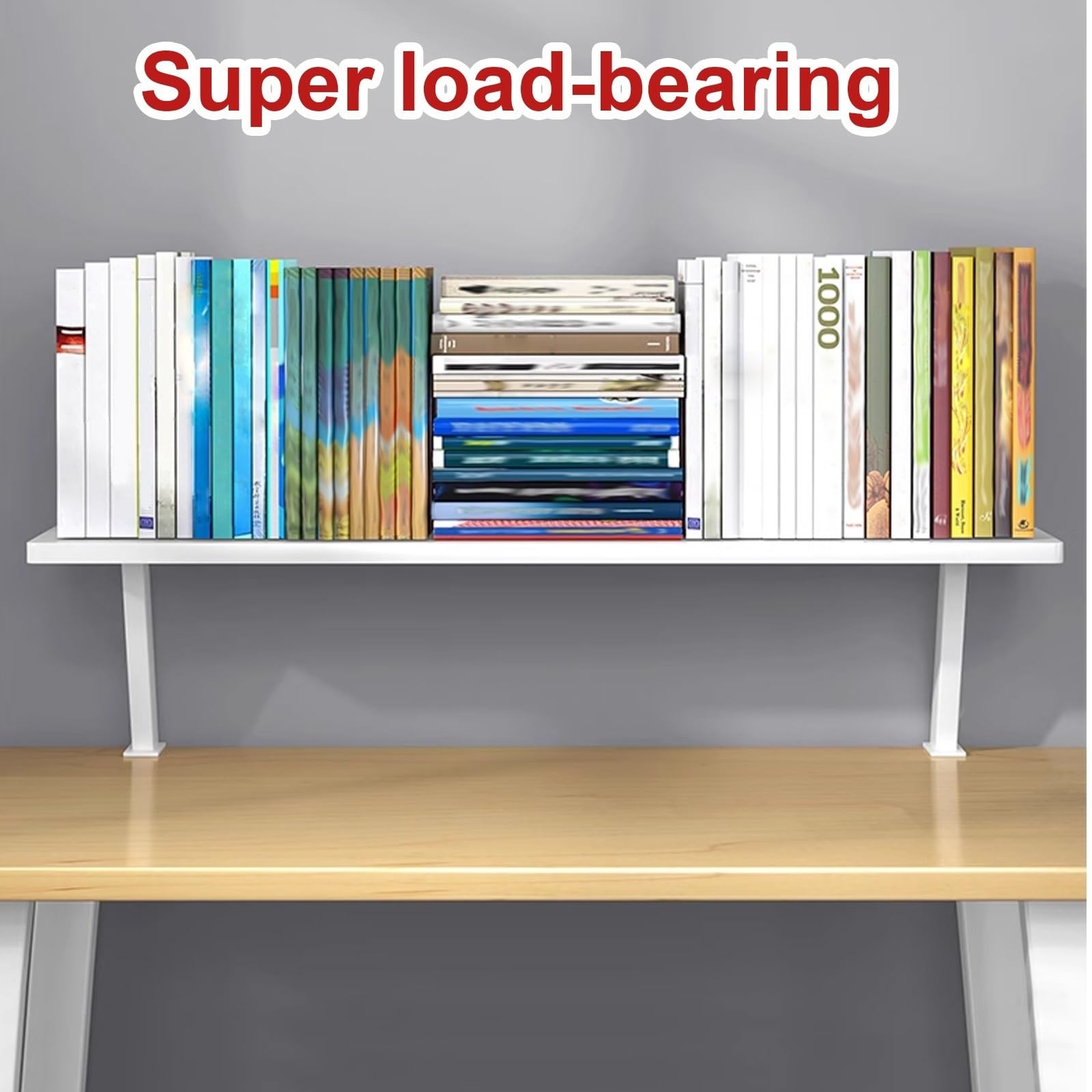 Erhöhter Schreibtisch mit Schublade, Naturholz, Schreibtisch-Aufbewahrungslösung, höhenverstellbar, Schreibtischzubehör für Heimbüro (Größe: L 40 cm)