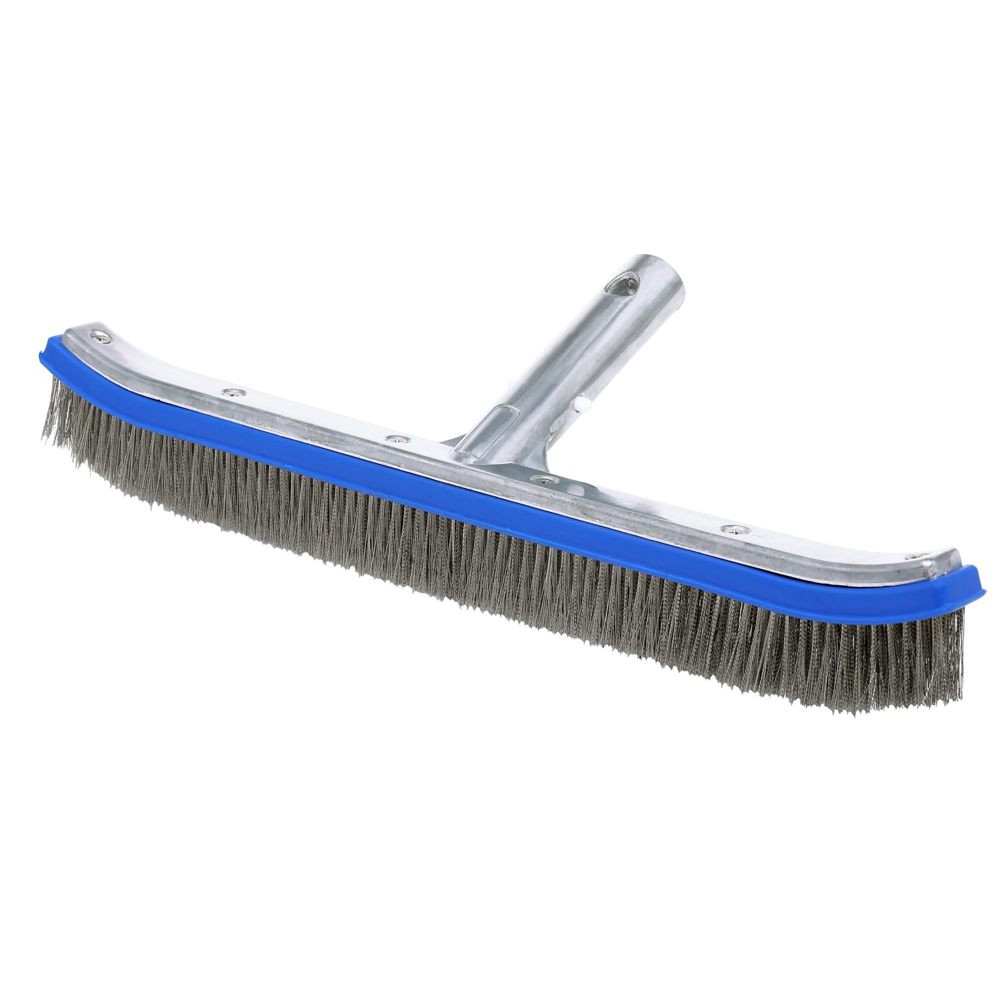 Swimming Pool Cleaning Algae Brush 18 inch, Stainless Steel Algae Brush Swimming Pool Brush Cleaner Pool Brush, Wall, Tiles & Floors Curved Cleaning Brushes with EZ Clips-picture-18