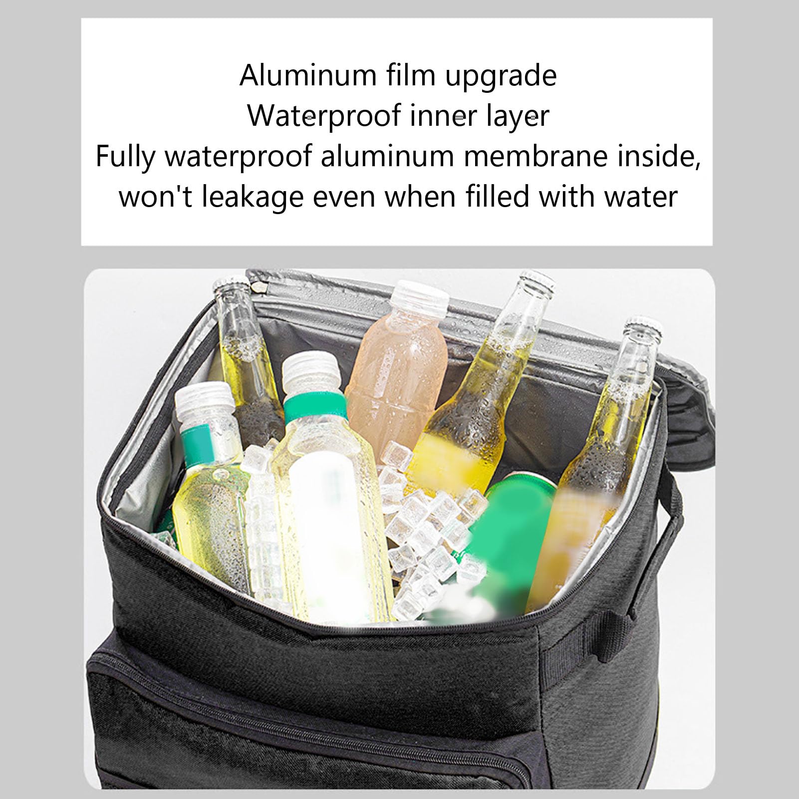 Borsa Termica con Ruote di Grande capacità da 43 Litri con Barra per Carrello, Materiali Premium, Scomparti Multipli per il Campeggio
