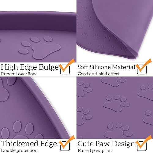 Miniatura 58 de KPWACD Tapete de alimentación de mascotas para perros y gatos, mantel individual de silicona para perros, antideslizante, impermeable, evita