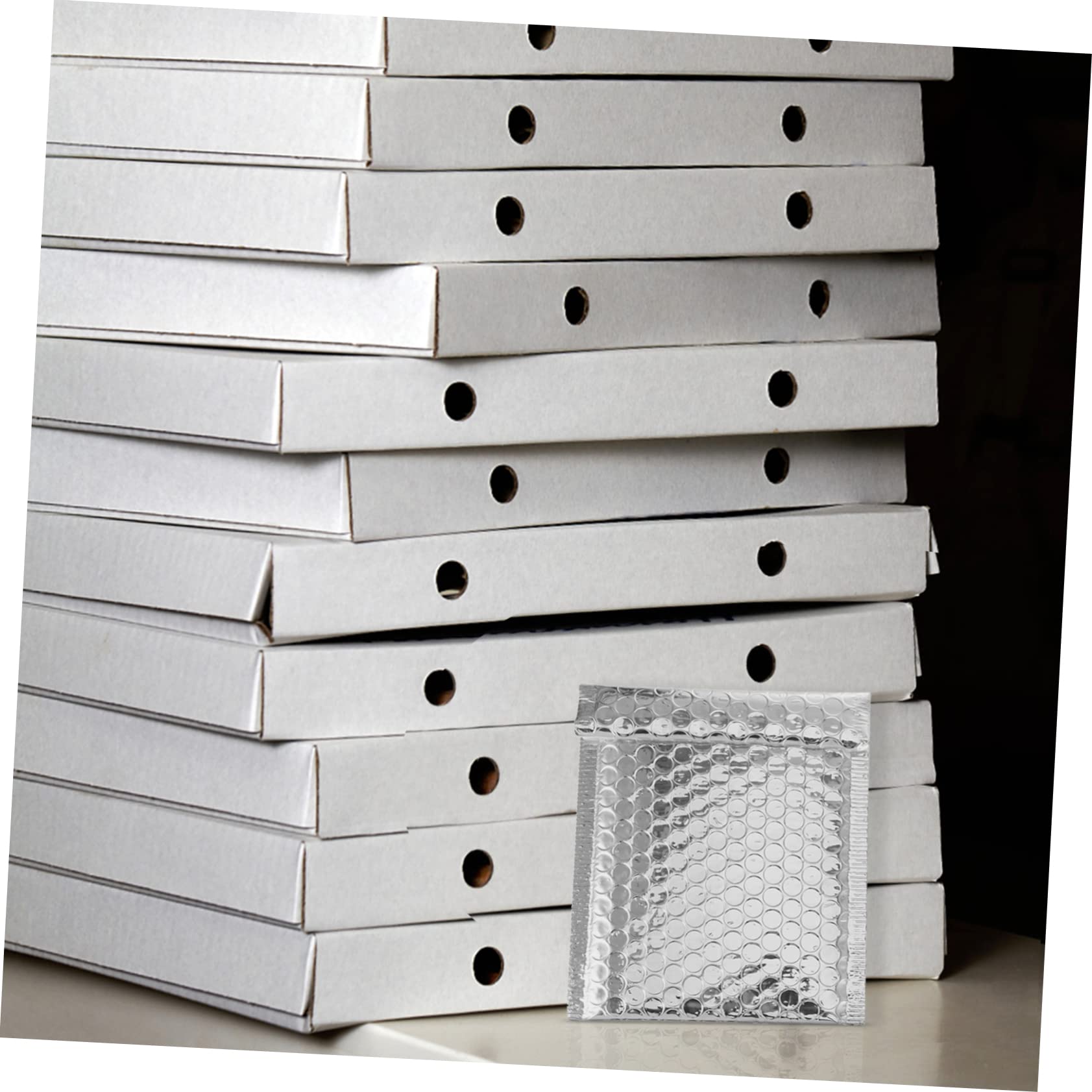 OSALADI 100 Buste Imbottite Argento Laminato Makrofol Chiusura Autoadesiva per Imballaggio e Spedizioni, 100 Pezzi per Packaging e Negozi