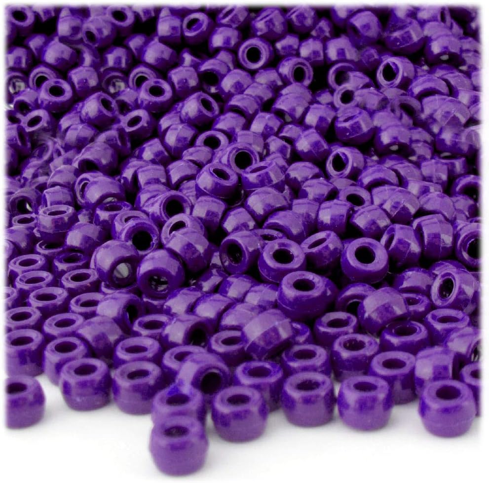 The Crafts Outlet 1,000pc Plastic Round Opaque Pony Beads 9x6mm Copper Beads