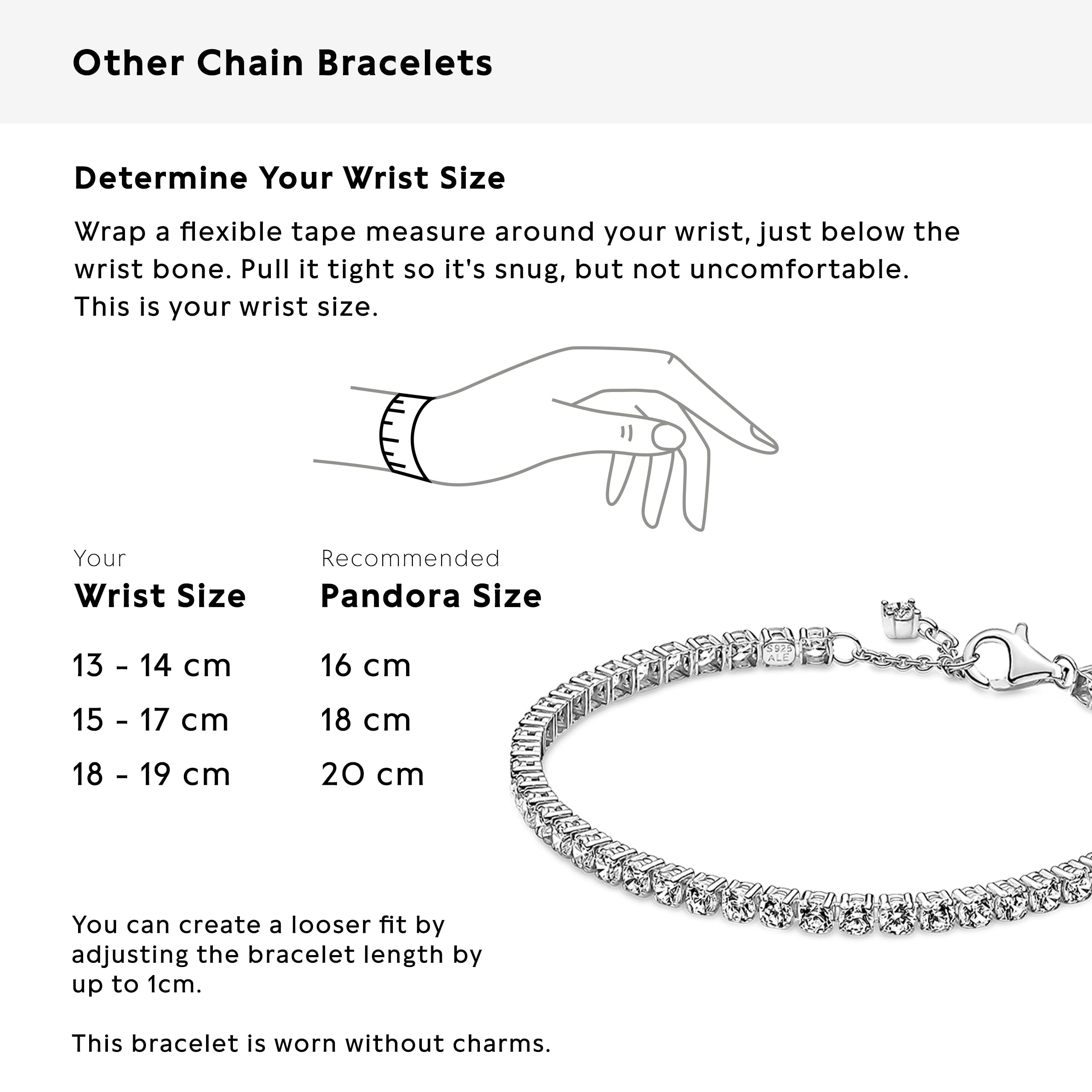 Pandora Timeless Sterling silver Sparkling Tennis bracelet with clear cubic zirconia