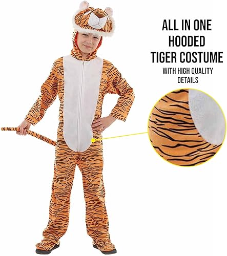 Vista 3 de fun shack Disfraz de tigre para niños, disfraz de tigre para niñas, disfraz de tigre para niños, disfraz de tigre juvenil