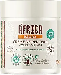 Ápice Creme de Pentear África Baobá | Hidratação, Definição e Proteção Térmica para Cabelos Cacheados, Crespos e Ondulados | 500g