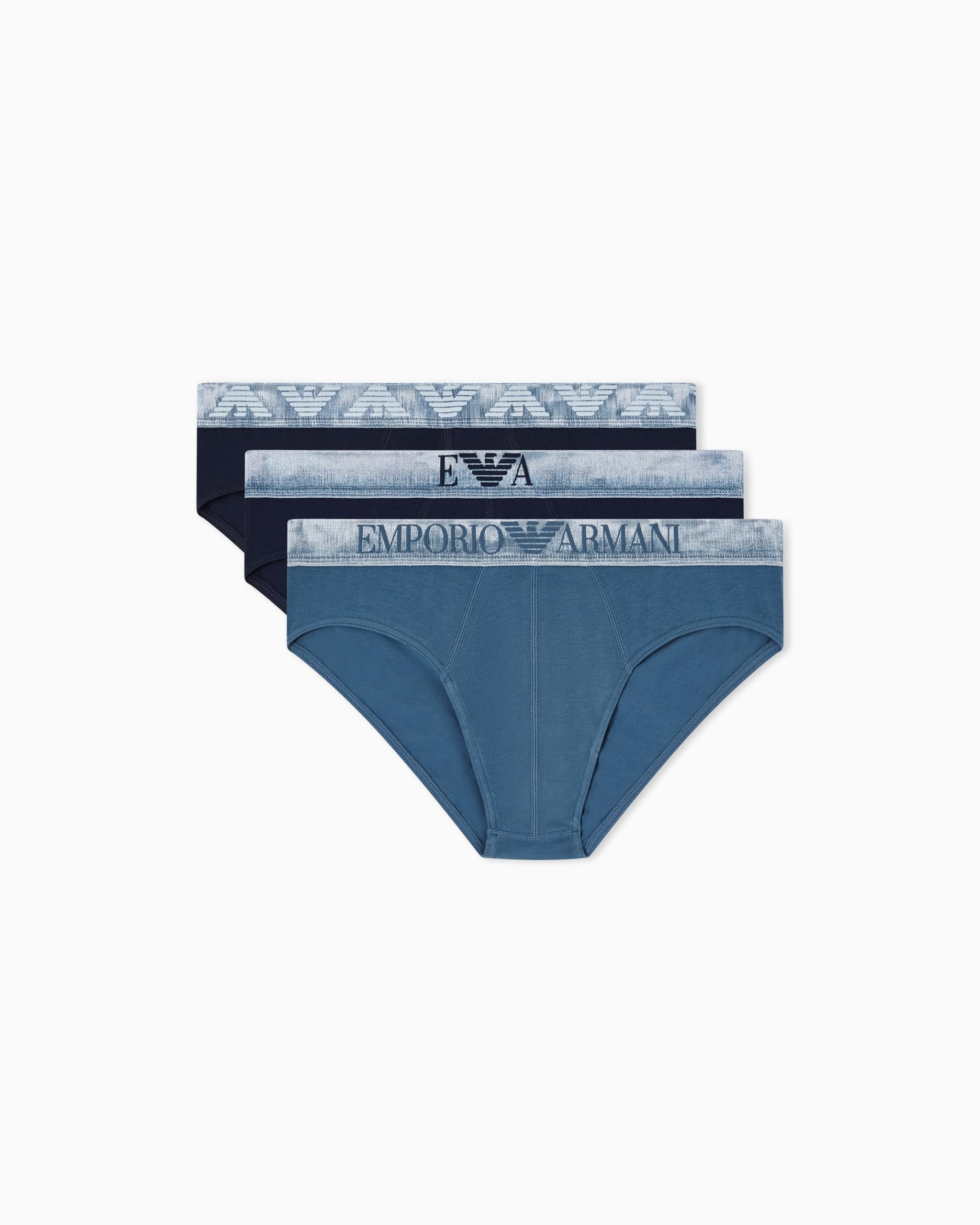 EMPORIO ARMANI Confezione da 3 Slip da Uomo, AR. Blu/Orion/AR.Blu, L
