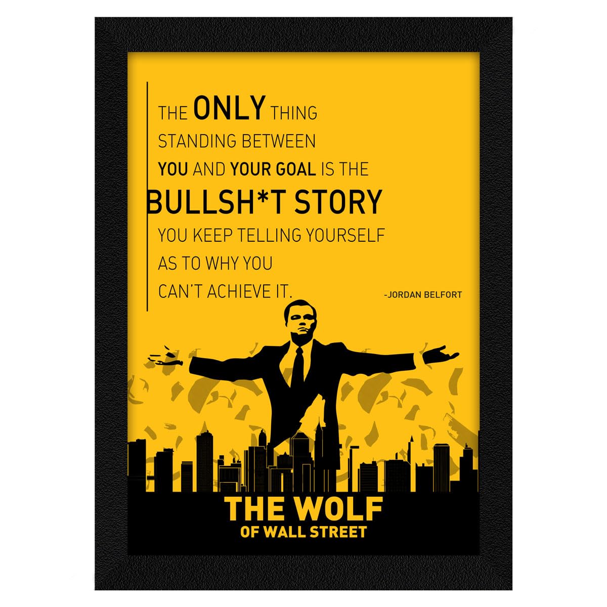 ArtX Paper The Wold of Wall Street Motivational Quotes Wall Frames, Inspiring Quotes For Home, Office and Study Room Decor, Multicolor Framed Posters, A4, Set of 1