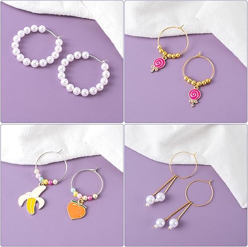 Miniatura 7 de OIIKI 280 aros de abalorios 4 tamaños chapados en oroplata aros abiertos anillos de metal para aretes accesorios decorativos redondos para hacer