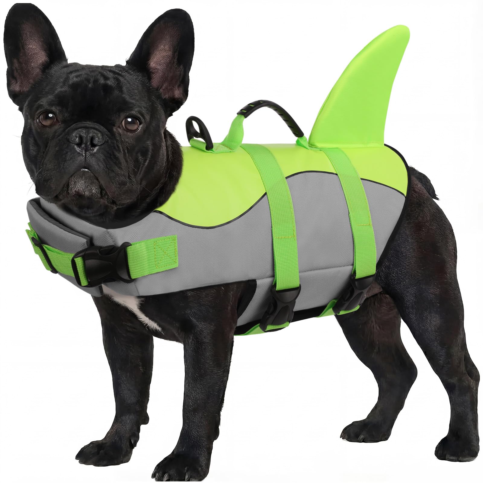 ASENKU Dog Life Jacket - Pet Safety Vest for Swimming & Boating, Shark Life Jacket with Floatation, Dog Lifesavers Swimsuits for Small Medium Large