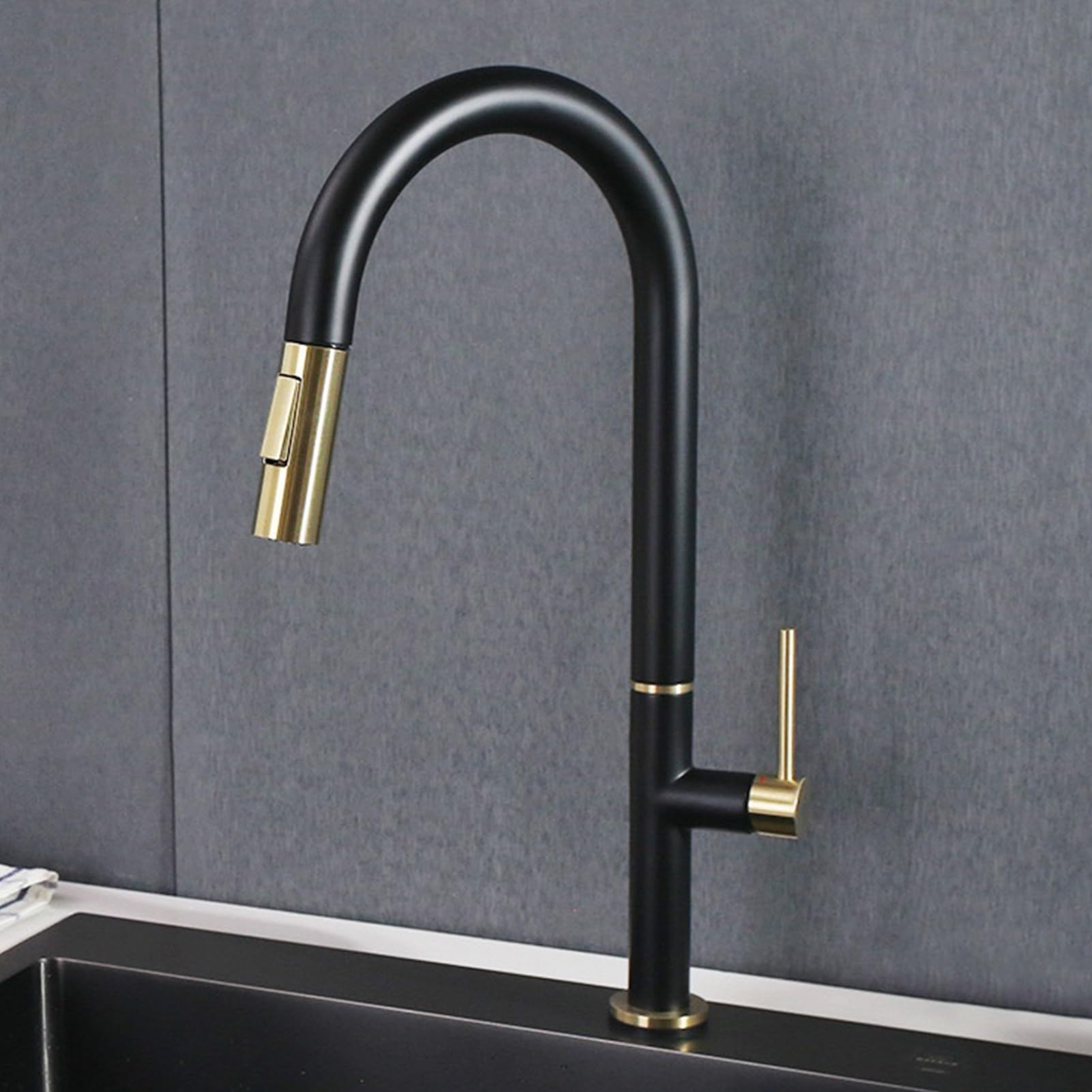 Robinet mitigeur cuisine double fonction durable avec poignée unique