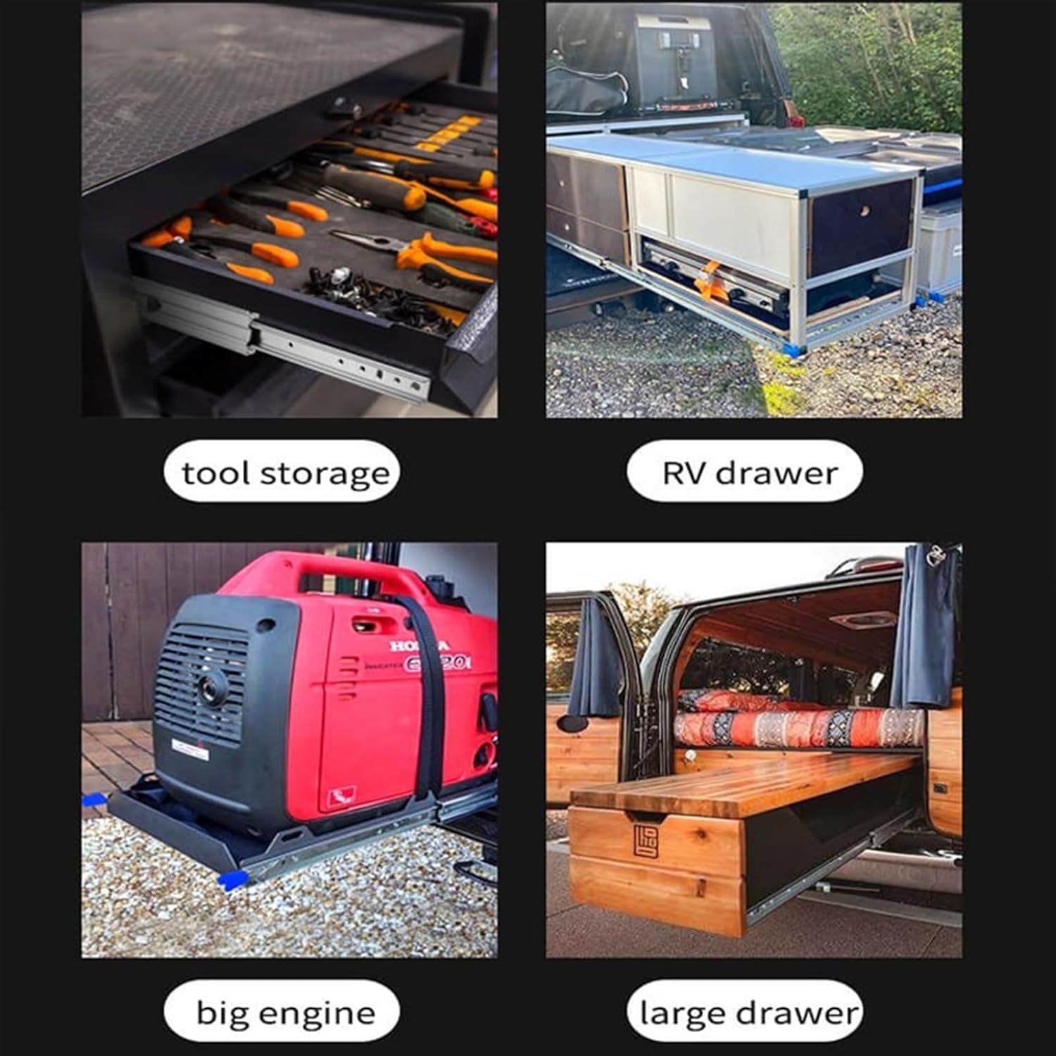 Hardware Full Extension Side Mount Drawer Slides 1Pair 3-Fold Full Extension Industrial Heavy Duty Drawer Slides with Lock Side Mount(58inch(1450mm))