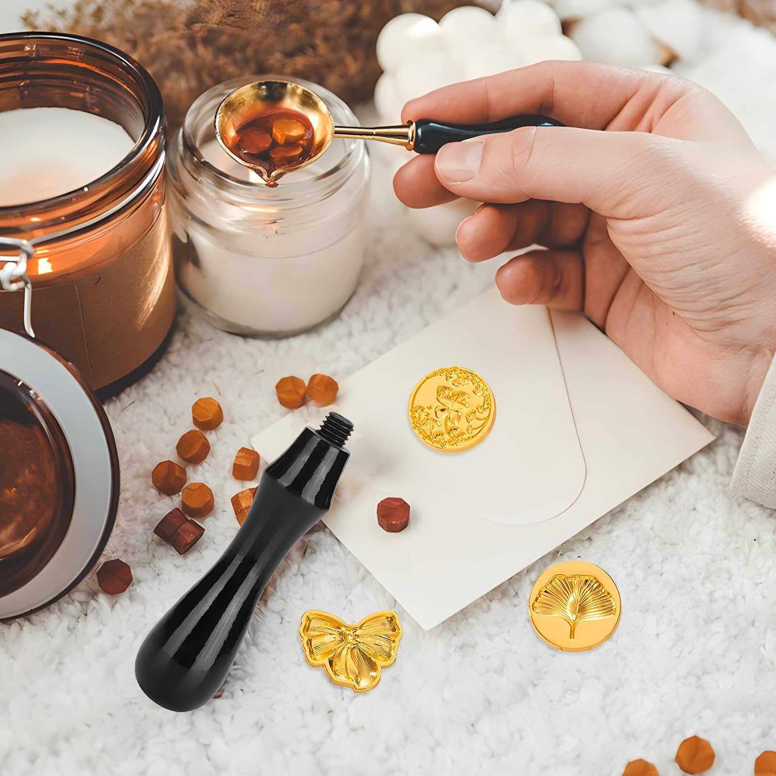 Kit Ceralacca 12 Pezzi Con Timbri 3D - Ideale Per Buste, Inviti E Fai Da Te - Foto 4