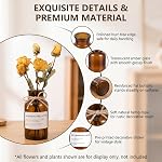 Upstore 1 Pcs 500ml Vases en verre ambre Vases de Bud Apothecary Pots en verre décoratifs Vases vintage en petit verre à fleurs avec un motif de corde créative pour la décoration à la maison Vase de table de soirée de mariage