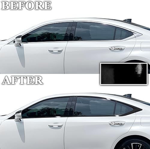 Miniatura 3 de BOGAR TECH DESIGNS Adhesivo de vinilo de repuesto para ventana lateral cromada compatible con Lexus ES 2019-2023, negro brillante