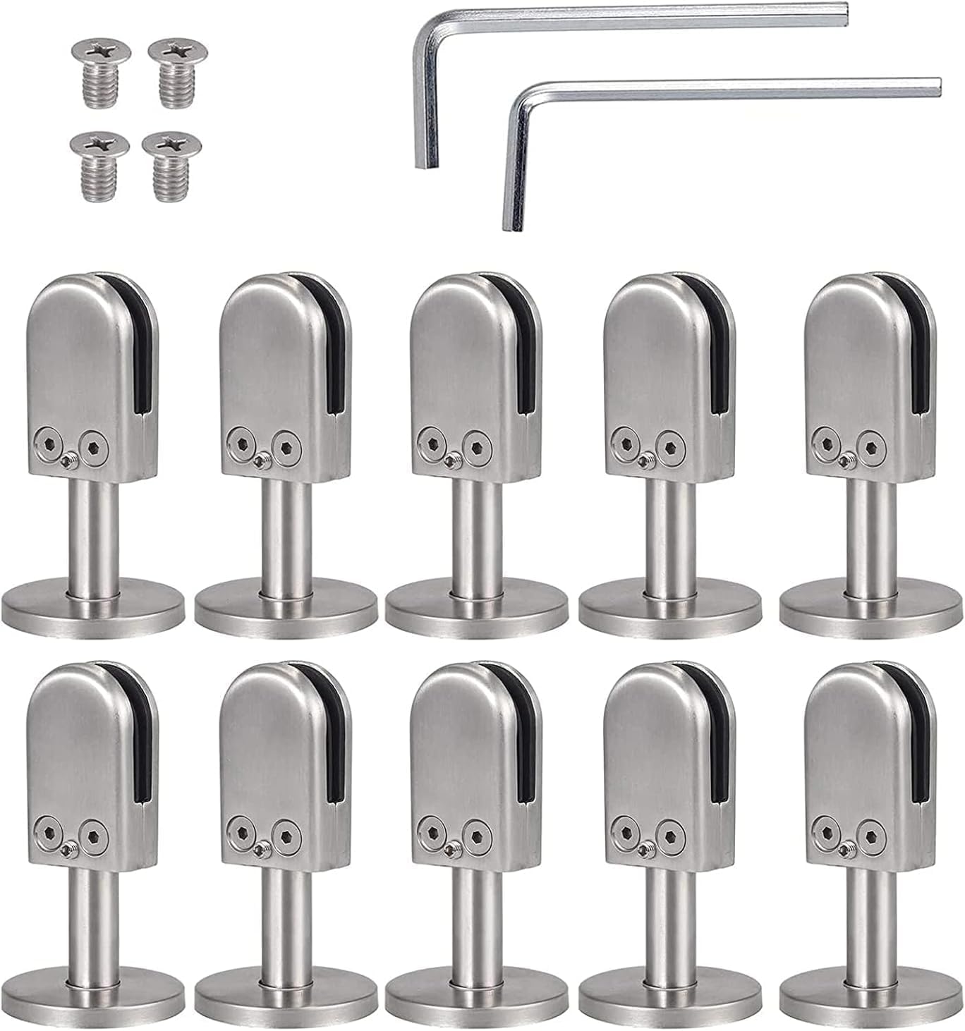 Lot de pinces à verre réglables inox pour stabiliser un sol instable