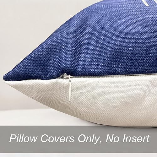 Miniatura 6 de Juego de 4 fundas de almohada decorativas de 20x20 pulgadas, fundas de almohada azules para sofá, cama, sala de estar, fundas de almohada de estilo