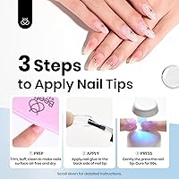 Vista 5 de Beetles - Gel de pegamento de uñas 9 en 1 para puntas de uñas y uñas acrílicas transparentes de larga duración, pegamento de extensión UV