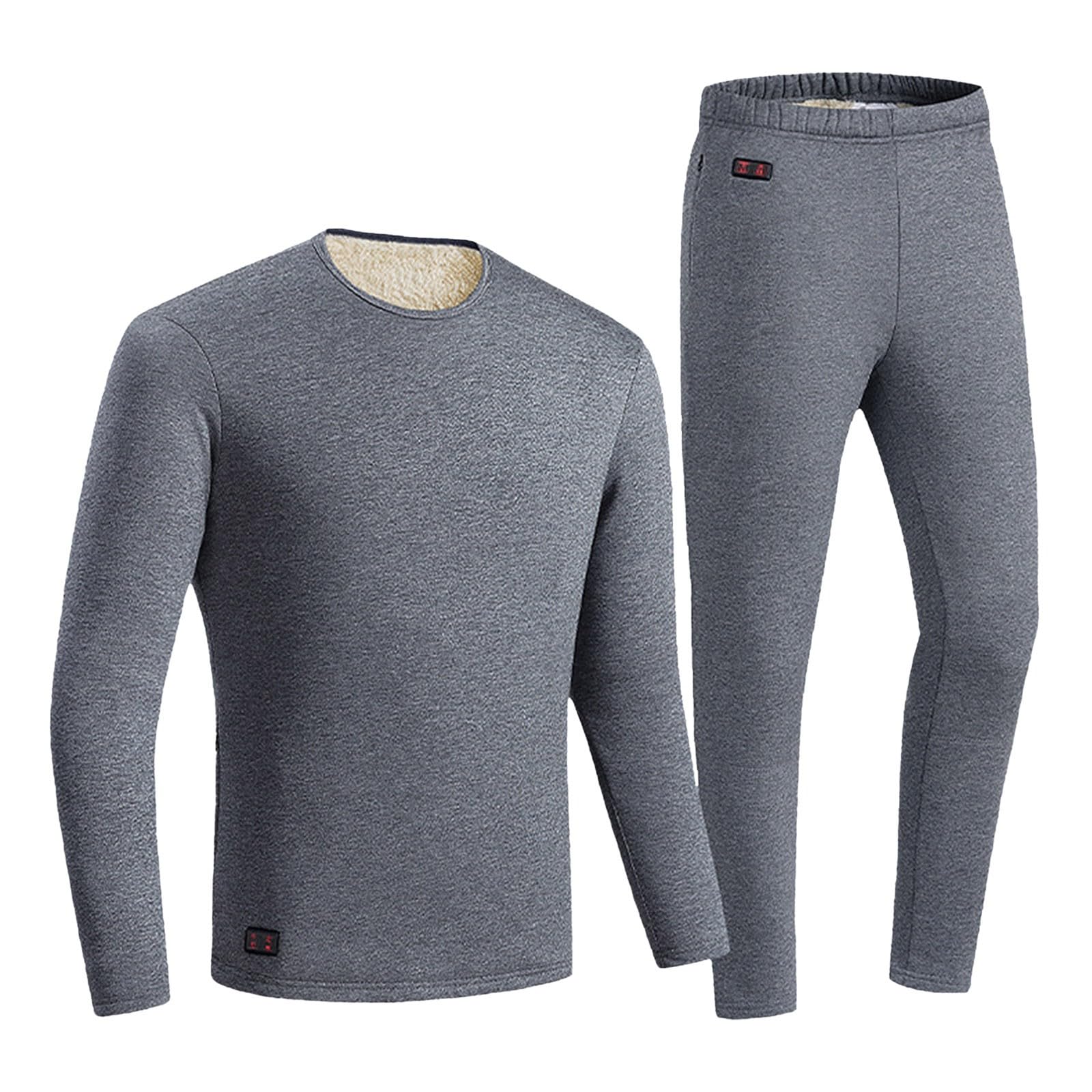 Generisch Thermounterwäsche Herren Hohe Elastische Thermohose Thermounterwäsche Set Lange Winter Warme Thermounterhose Lauf Innenfleece Thermo Leggings Dicke Sportunterwäsche Weich Skiunterwäsche