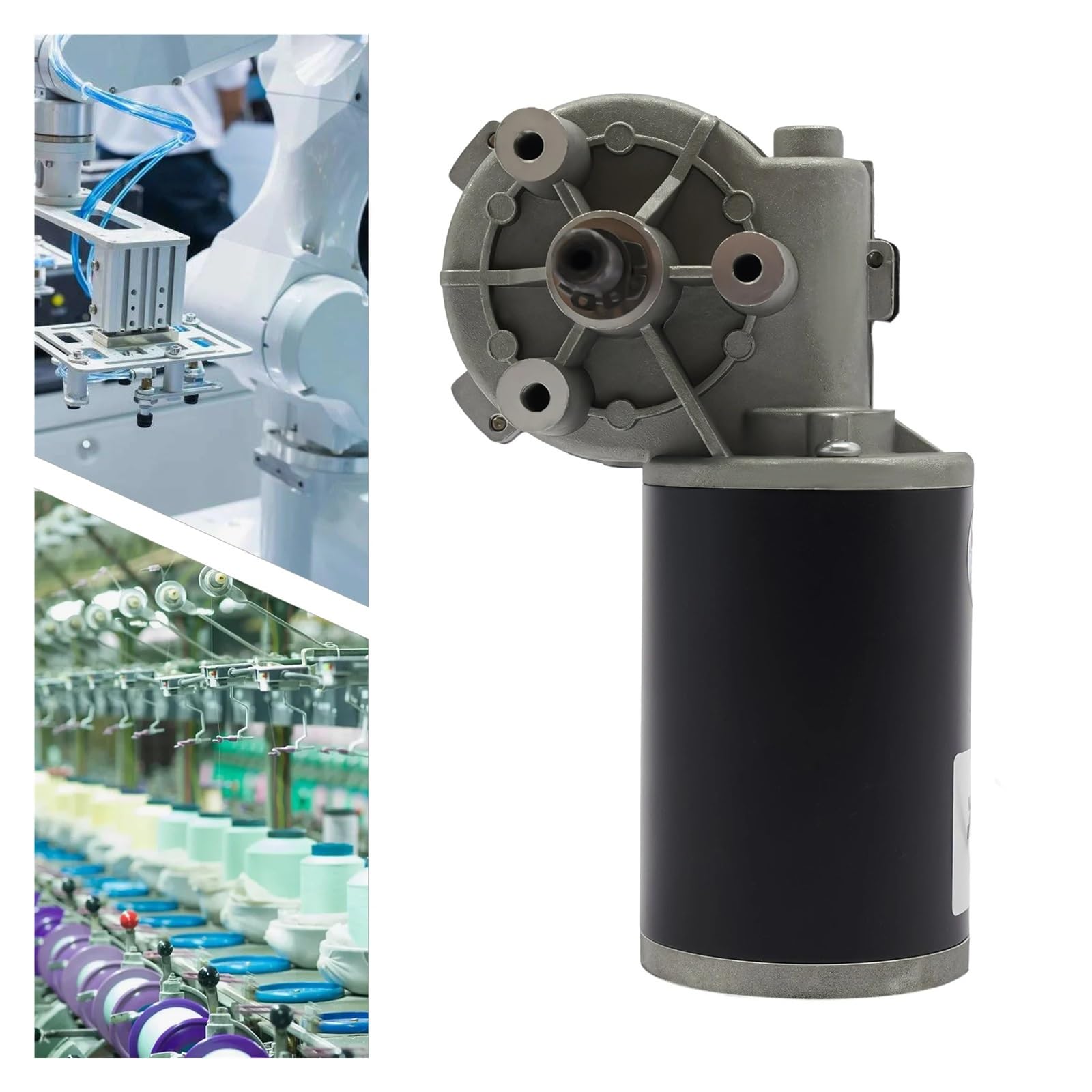 Spindelmotor, 12 V/24 V Gleichstrom-Getriebemotor, 60 W, Schneckengetriebe, 220 U/min, kompakter und leichter Mini-Metallmotor(60V)