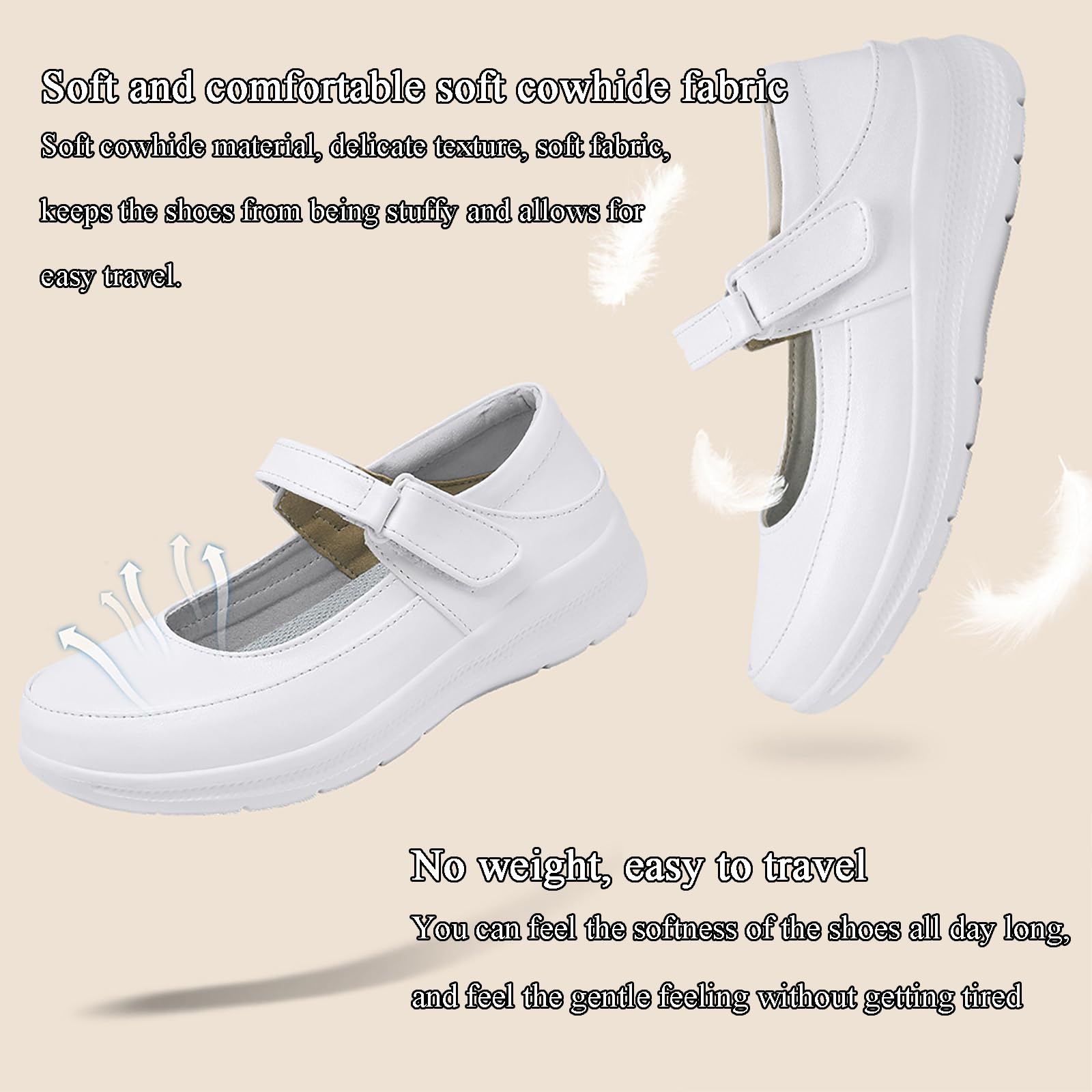 Zapatos de enfermería, Zapatos de Enfermera para Mujer, Ligeros, Transpirables, amortiguadores, Blancos, Zapatos de Trabajo Profesionales para Medicina/enfermería/Gastro