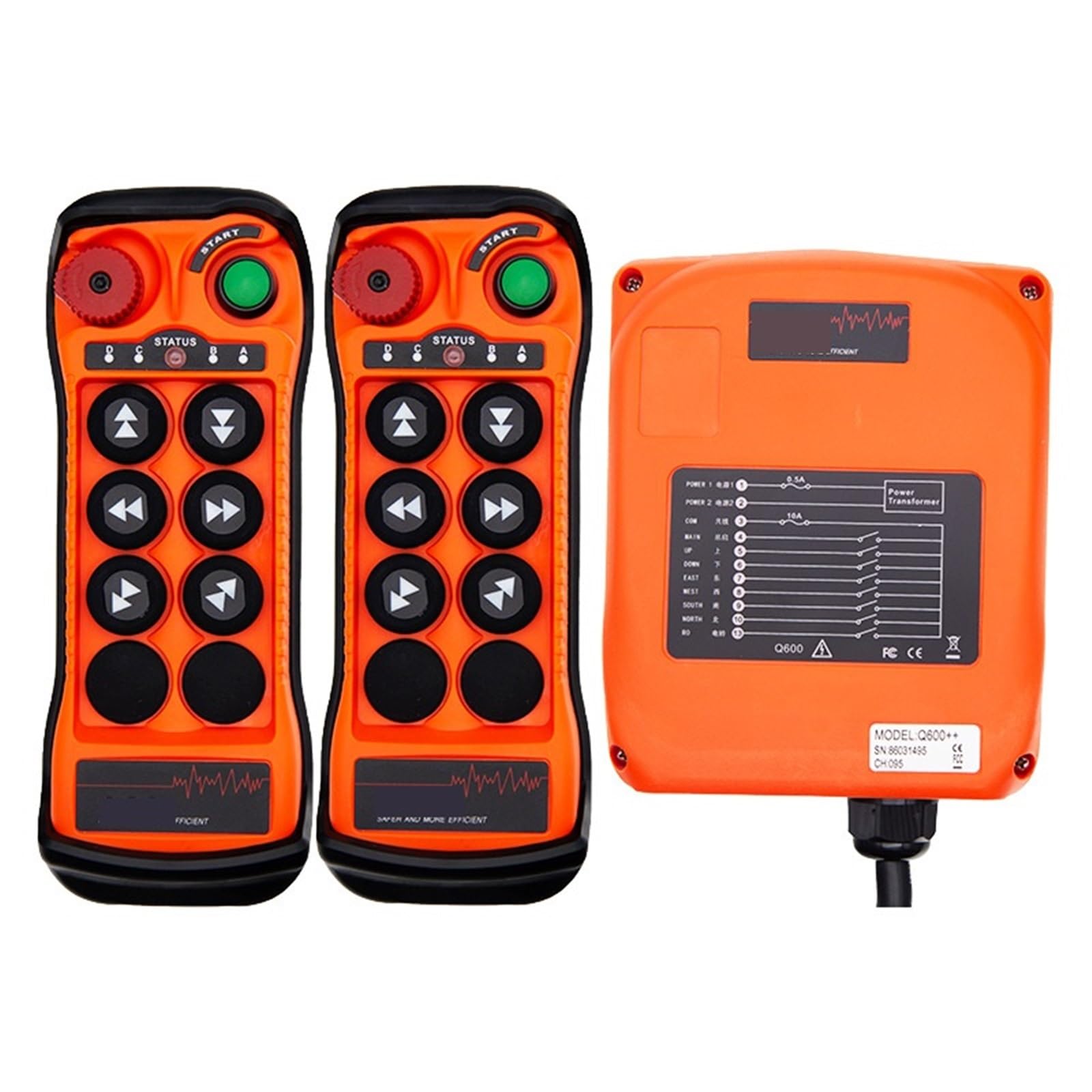 Q600 Télécommande Universelle Sans Fil À 6 Touches Étanche(2T 1R,AC-DC 110-460V)