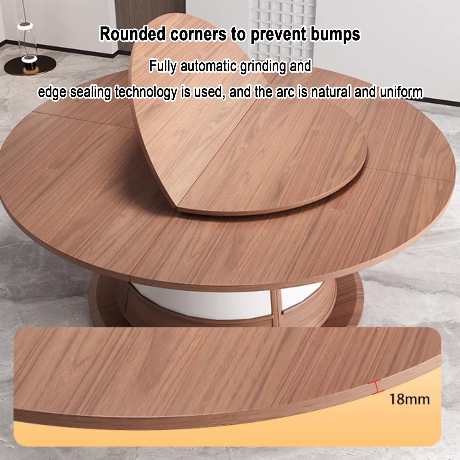 Amazon.co.jp: 47.2～86.6インチの丸型折りたたみ天板、無垢材の