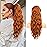 Flufymooz Ponytail Extension, 22 Inch Drawstring Ponytail Hair Extensions for Women Long Curly Wavy Pony Tail Natural Wavy Synthetic Hairpiece for Women Daily Use party (22 Inch Copper Red)