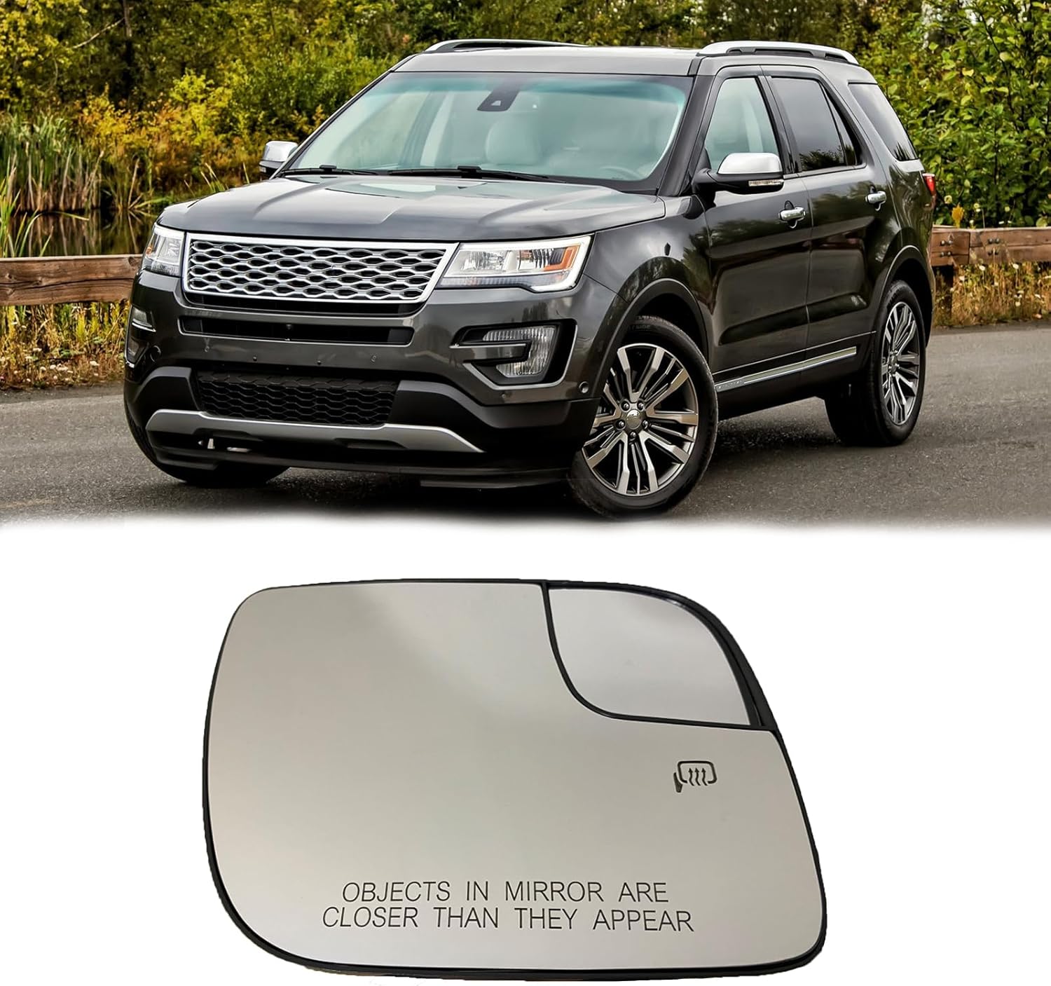 MIOKCALE BB5Z17K707A Passenger Side Mirror Glass with