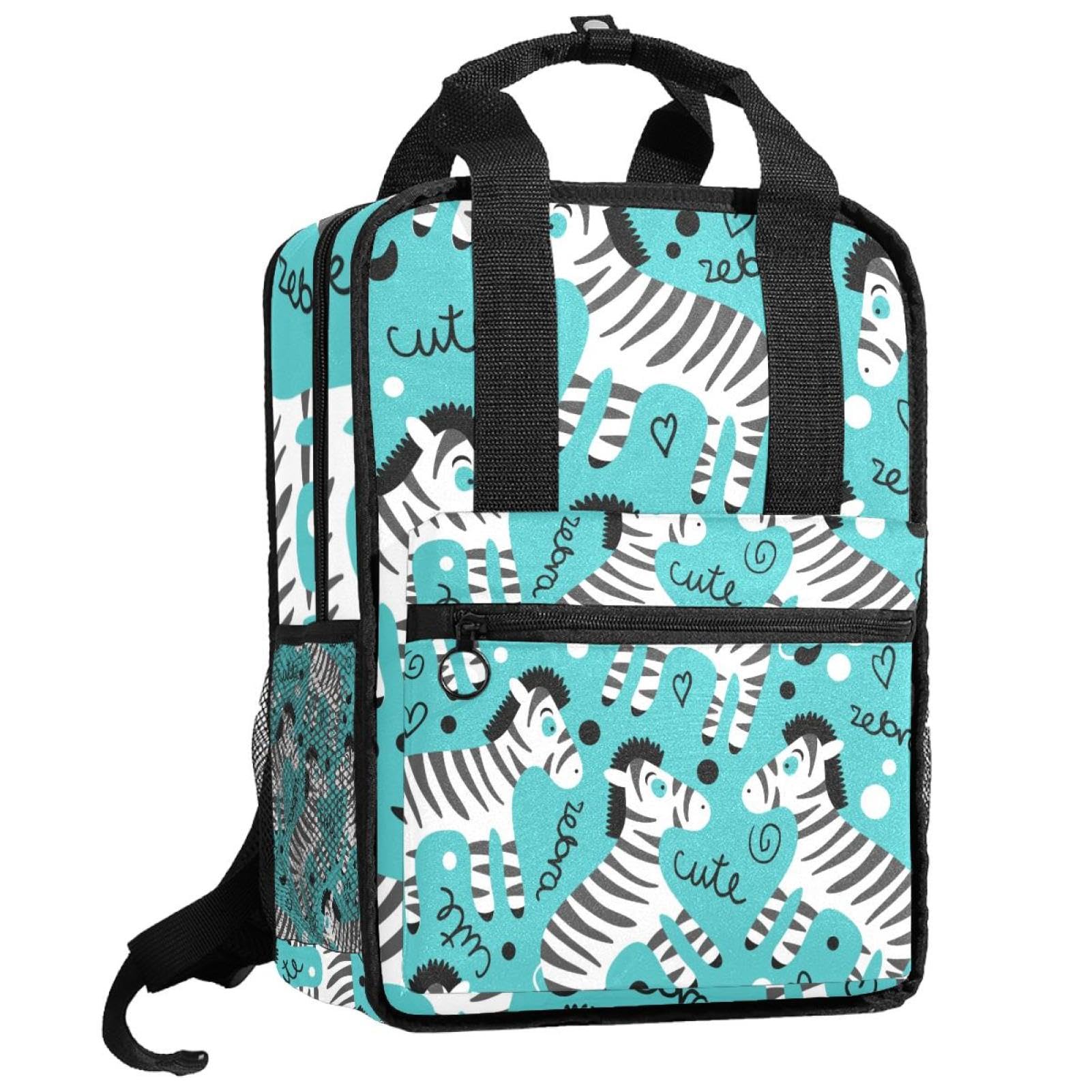 Sacs à dos pour garçons motif zèbre multicolore et cartable pour filles - 8