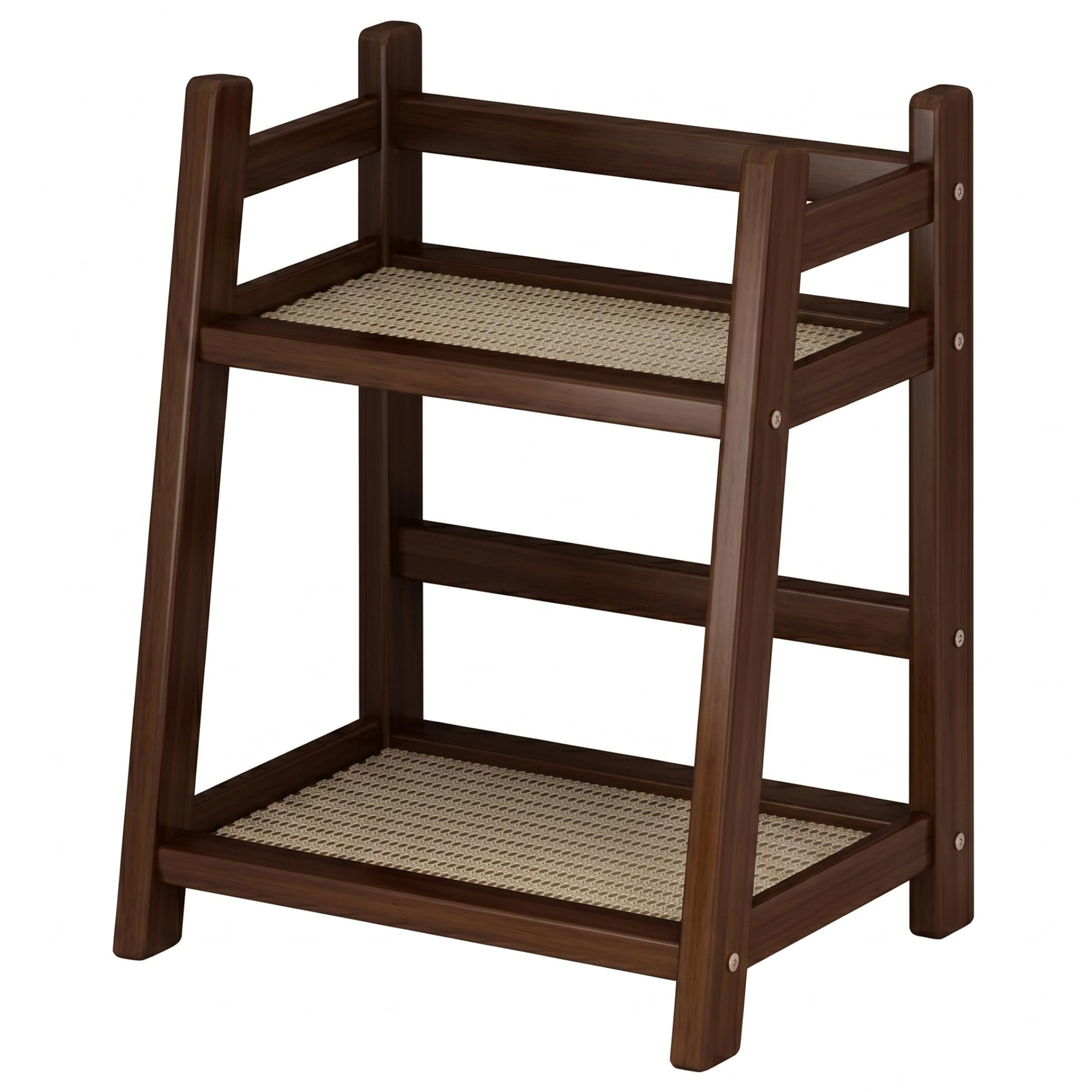 Ginwrek Countertop Coffee Station, 2-tier Coffee Bar Shelf, Countertop Station Organizer With Rattan Laminate, 10.24inch