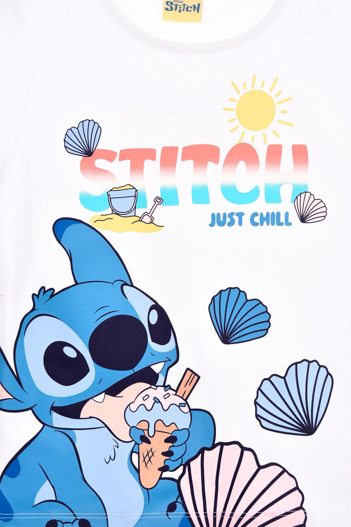 Disney Stitch T Shirt Bambina 100% Cotone Maglietta Estiva Manica Corta Licenza Ufficiale Modello Classico o Crop Top Taglie 3-14 Anni - 3