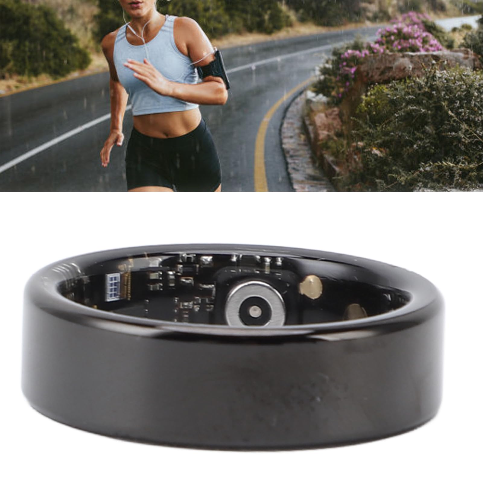Smart Ring Health Tracker, Suivi du Sommeil, Anneaux de santé Portables, Anneaux de Suivi de la Condition Physique, avec Plusieurs Modes, Noir (Taille 13)