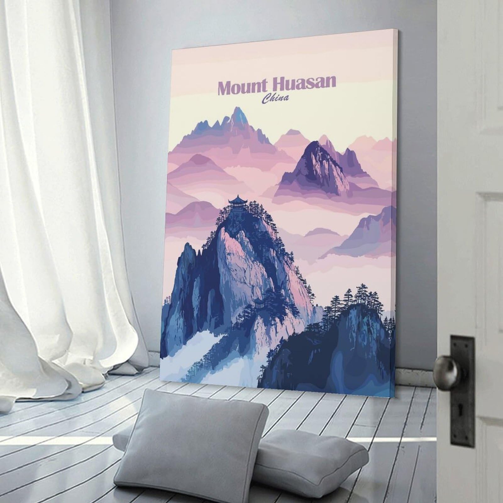 Junmoney Mount Huasan, China Canvas Wall Art, 20x30inch(50x75cm), for Wall Displays, Bedrooms Or Room Updates, Ideal for Building A Coordinated Art Wall