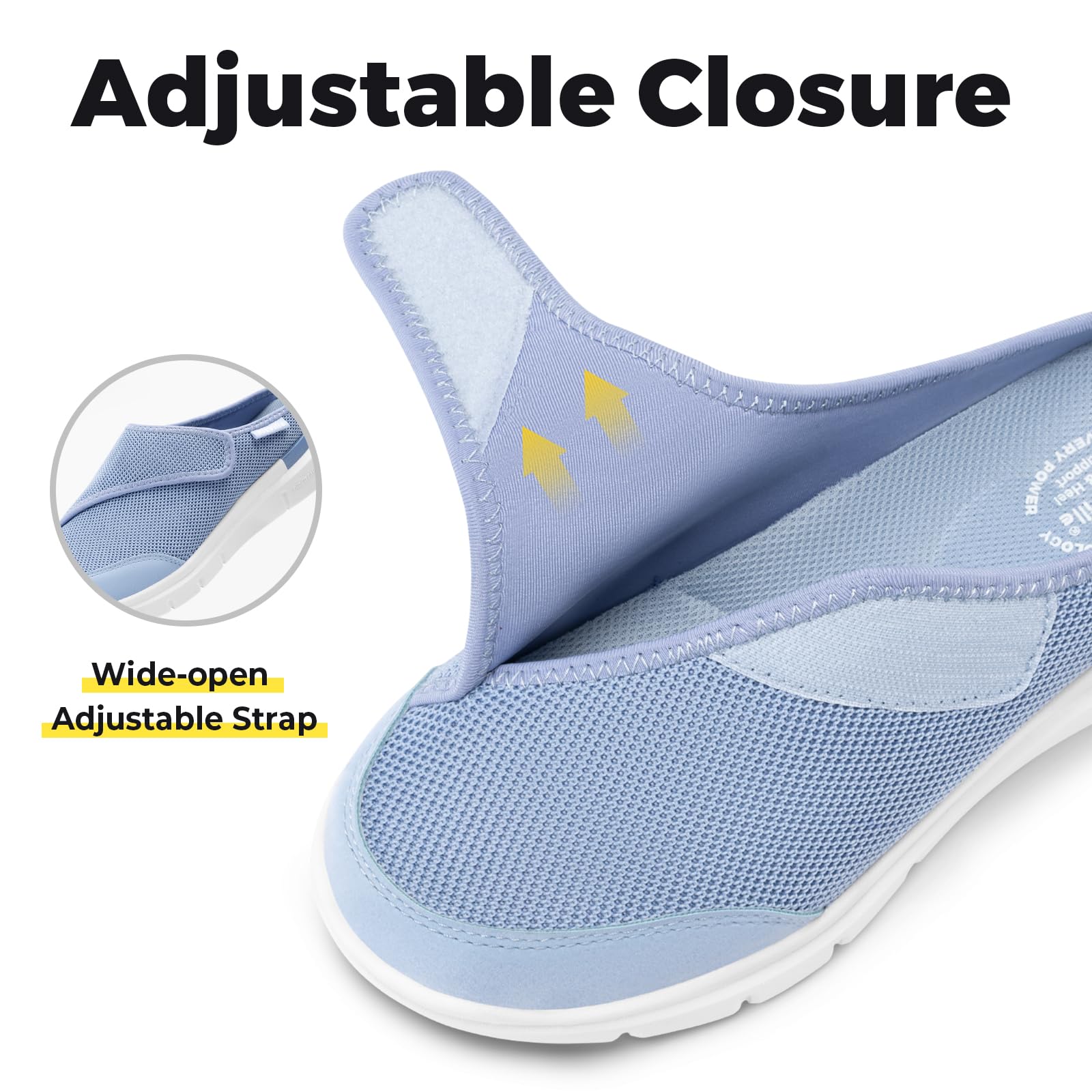 FitVille Pantofole Diabetiche Per Donna Scarpe Extra Larghe Per Piedi Gonfi Ciabatte Regolabili Per La Neuropatia Dolorosa Dei Piedi Degli Anziani
