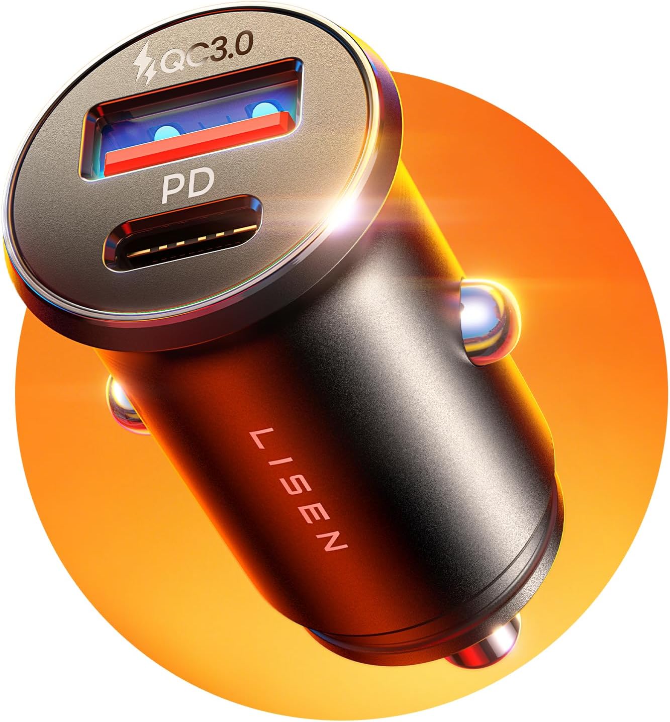 LISEN Cargador Coche Mechero Carga Rapida USB C 69W, Flash del Dia Accesorios E…