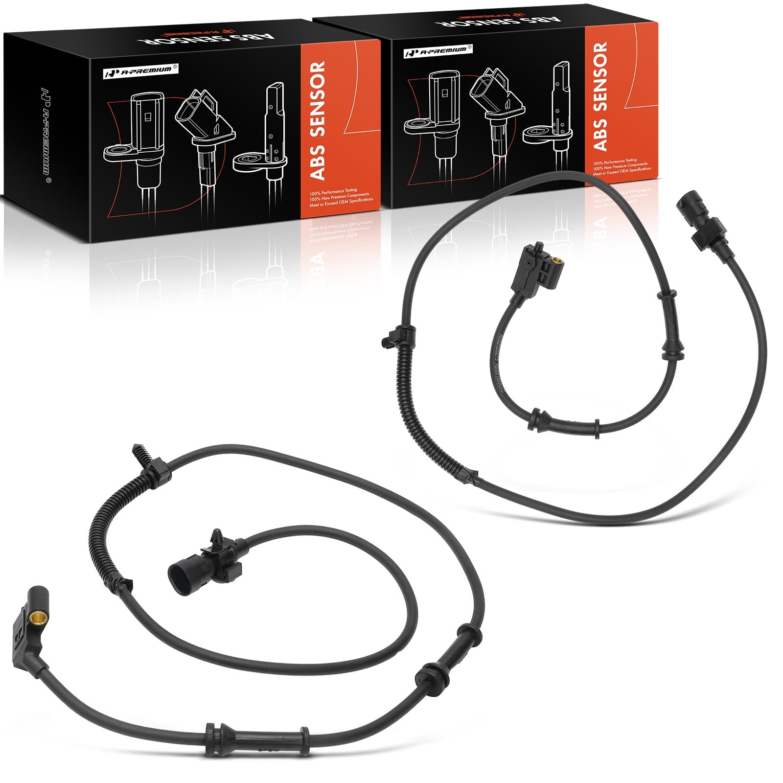 A-Premium ABS Wheel Speed Sensor Compatible with Jeep Models - WJ Grand Cherokee 1999-2004, Sport Utility - Front Driver and Passenger Side, 2-PC Set,