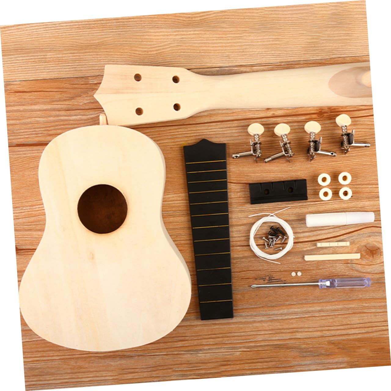 VANZACK 3 Juegos Kit de Ukulele DIY Materiales para Construcción Manual Instrumento Musical Educativo para Interacción Creativa