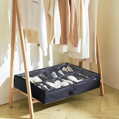 Miniatura 8 de VEVOR Organizador de almacenamiento de zapatos debajo de la cama, juego de 2, total de 32 compartimentos, solución de almacenamiento de zapatos