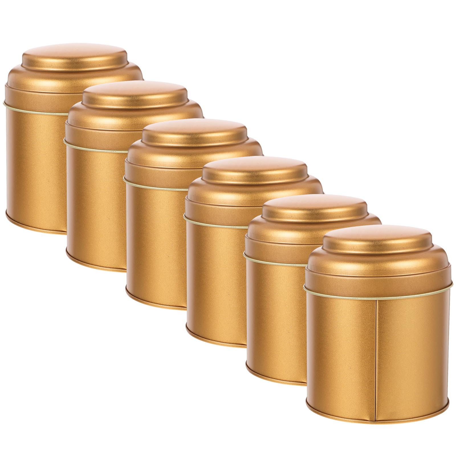 6 Piezas Bote de Té para Bolsitas y Sueltas Tapa Doble, Hojalata Resistente, Almacenamiento Hermético, Diseño Apilable, Adecuado para Cocina y Organización